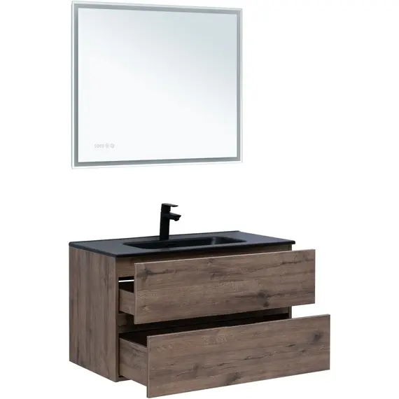 ТУМБА ПОД РАКОВИНУ AQUANET АЛВИТА NEW 90 2 ЯЩИКА, ДУБ ВЕЛЛИНГТОН ТАБАК