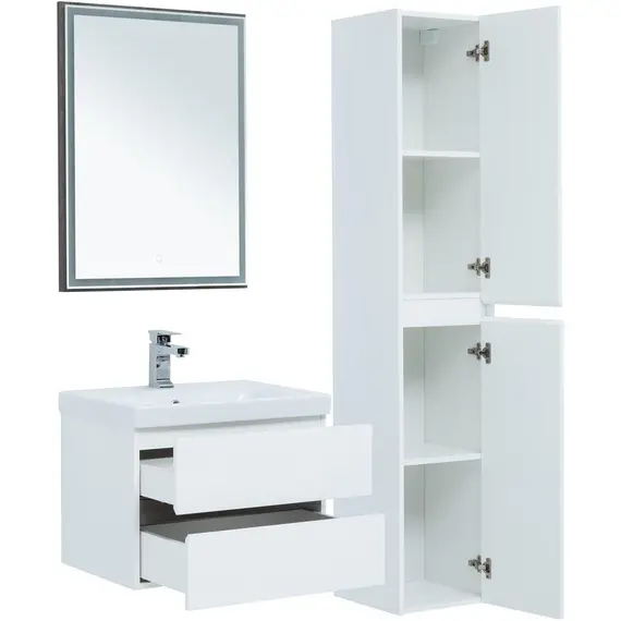 ТУМБА ПОД РАКОВИНУ AQUANET БЕРКЛИ 60 БЕЛЫЙ/ДУБ РОШЕЛЬЕ