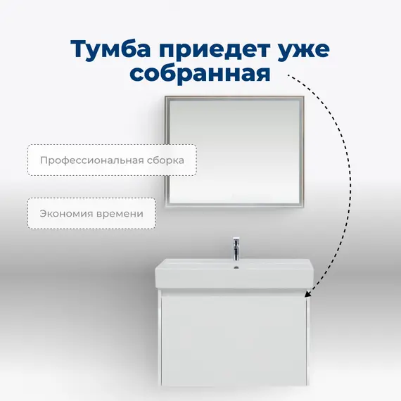 ТУМБА ПОД РАКОВИНУ AQUANET NOVA LITE 75 БЕЛЫЙ (1 ЯЩИК)