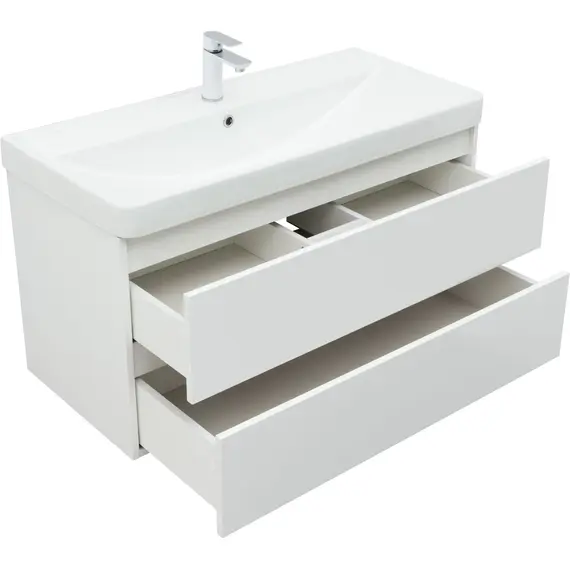 ТУМБА ПОД РАКОВИНУ AQUANET ВЕГА 100 БЕЛЫЙ ГЛЯНЕЦ