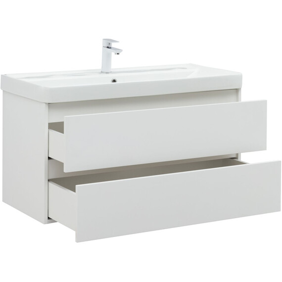 ТУМБА ПОД РАКОВИНУ AQUANET ВЕГА 100 БЕЛЫЙ ГЛЯНЕЦ