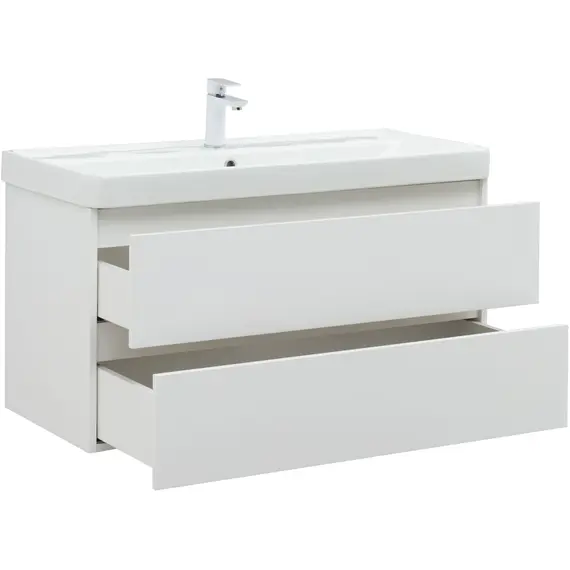 ТУМБА ПОД РАКОВИНУ AQUANET ВЕГА 100 БЕЛЫЙ ГЛЯНЕЦ