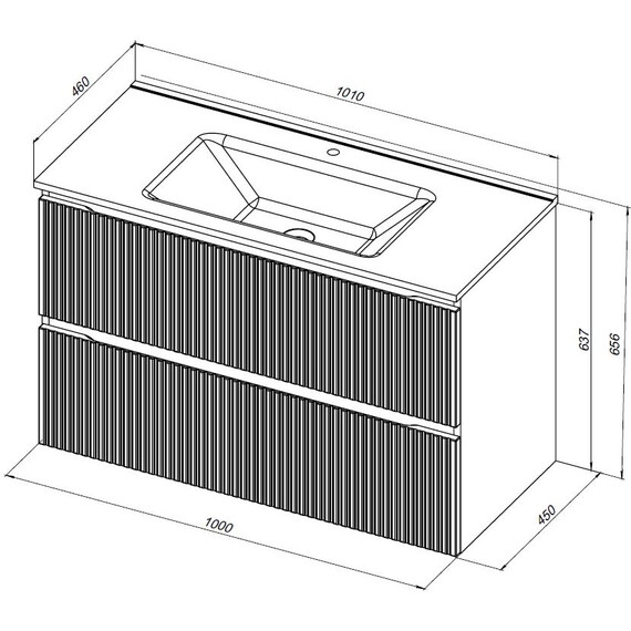 ТУМБА ПОД РАКОВИНУ AQUANET ДЖЕЙН (FLAT) 100 МАРЕНГО