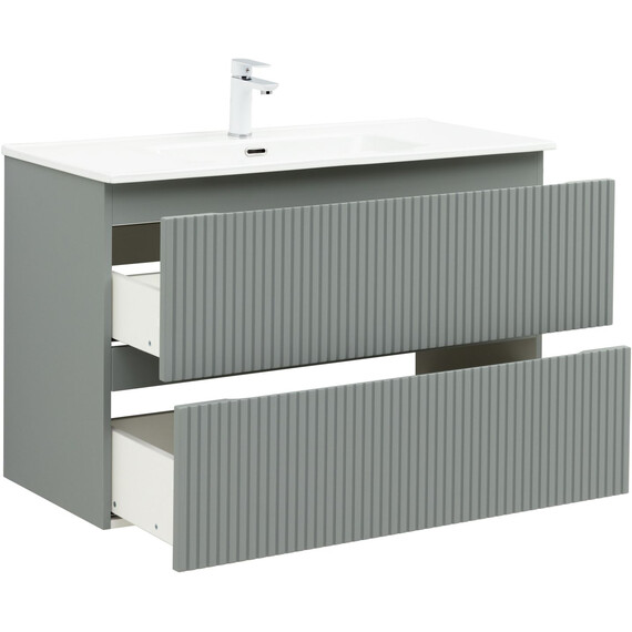 ТУМБА ПОД РАКОВИНУ AQUANET ДЖЕЙН (FLAT) 100 МИСТИ ГРИН