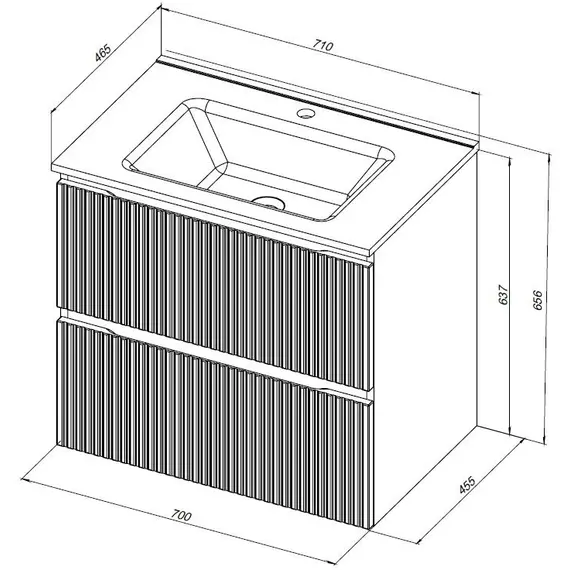 ТУМБА ПОД РАКОВИНУ AQUANET ДЖЕЙН (FLAT) 70 МИСТИ ГРИН