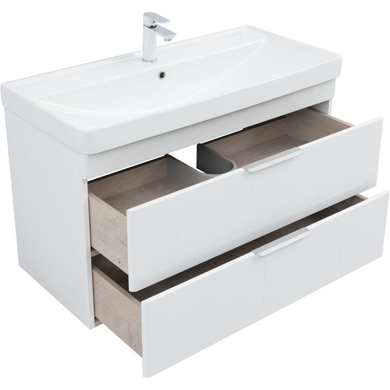 ТУМБА ПОД РАКОВИНУ AQUANET ИРИС NEW 100 БЕЛЫЙ ГЛЯНЕЦ