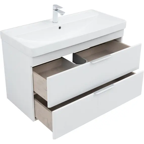 ТУМБА ПОД РАКОВИНУ AQUANET ИРИС NEW 100 БЕЛЫЙ ГЛЯНЕЦ