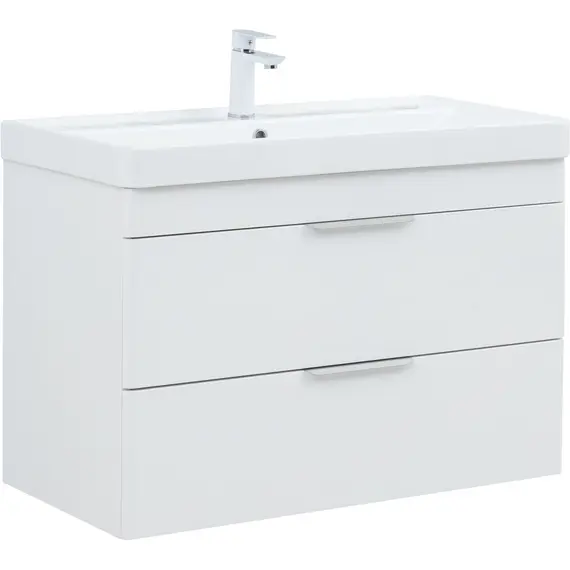 ТУМБА ПОД РАКОВИНУ AQUANET ИРИС NEW 90 БЕЛЫЙ ГЛЯНЕЦ