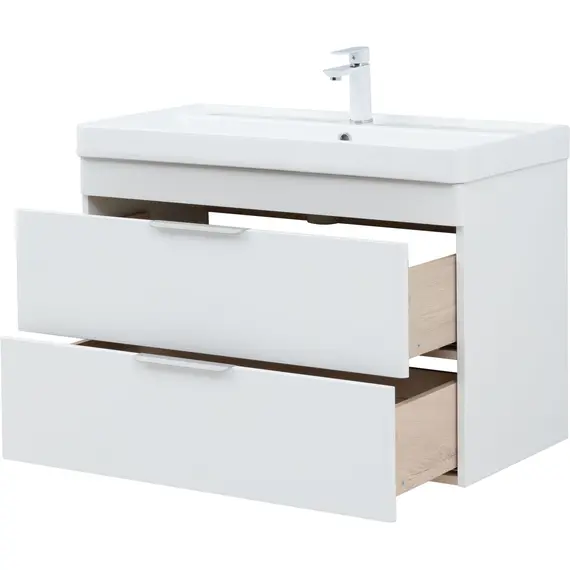 ТУМБА ПОД РАКОВИНУ AQUANET ИРИС NEW 90 БЕЛЫЙ ГЛЯНЕЦ