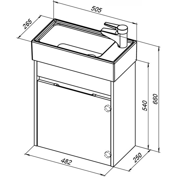 ТУМБА ПОД РАКОВИНУ AQUANET ЛИДС 50 БЕЛЫЙ