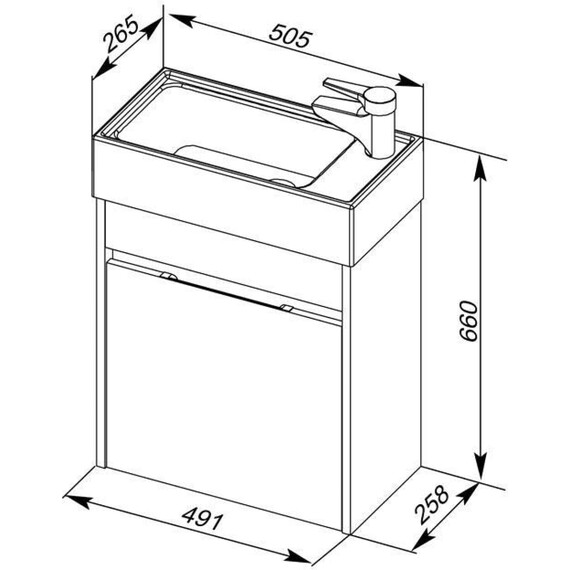 ТУМБА ПОД РАКОВИНУ AQUANET ЛИДС 50 ЭВКАЛИПТ МИСТЕРИ