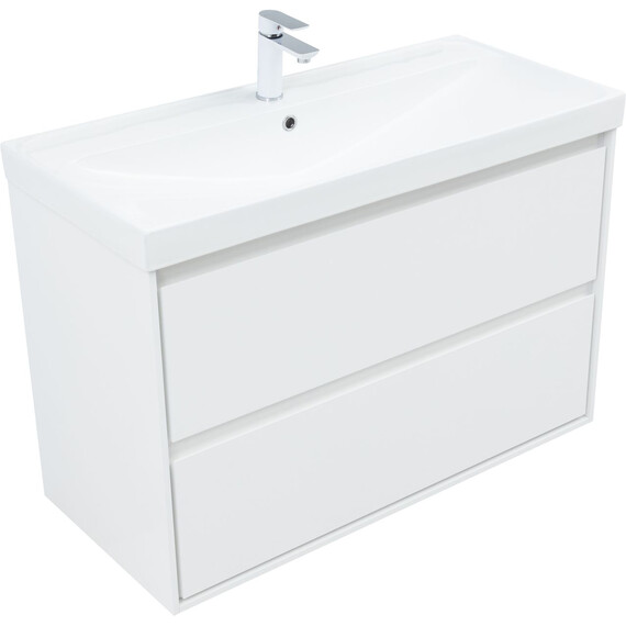 ТУМБА ПОД РАКОВИНУ AQUANET МИЛАН 100 БЕЛЫЙ ГЛЯНЕЦ