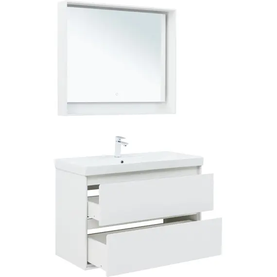 ТУМБА ПОД РАКОВИНУ AQUANET МИЛАН 100 БЕЛЫЙ ГЛЯНЕЦ