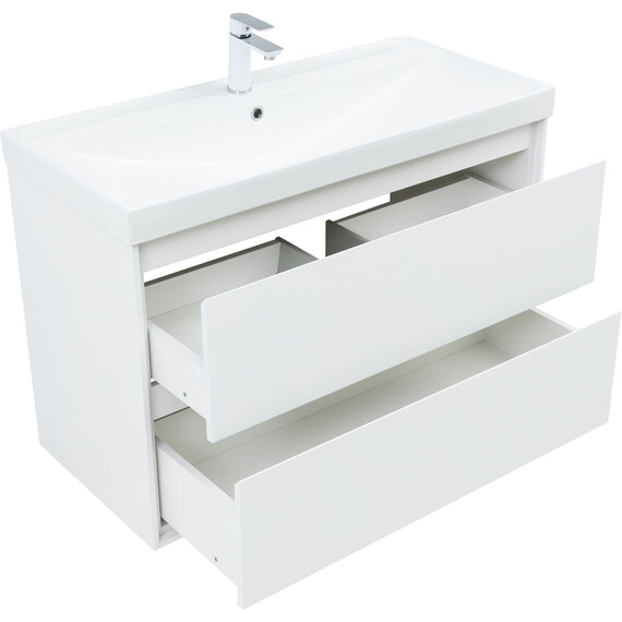 ТУМБА ПОД РАКОВИНУ AQUANET МИЛАН 100 БЕЛЫЙ ГЛЯНЕЦ