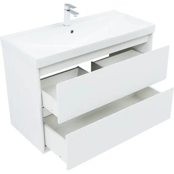 ТУМБА ПОД РАКОВИНУ AQUANET МИЛАН 100 БЕЛЫЙ ГЛЯНЕЦ