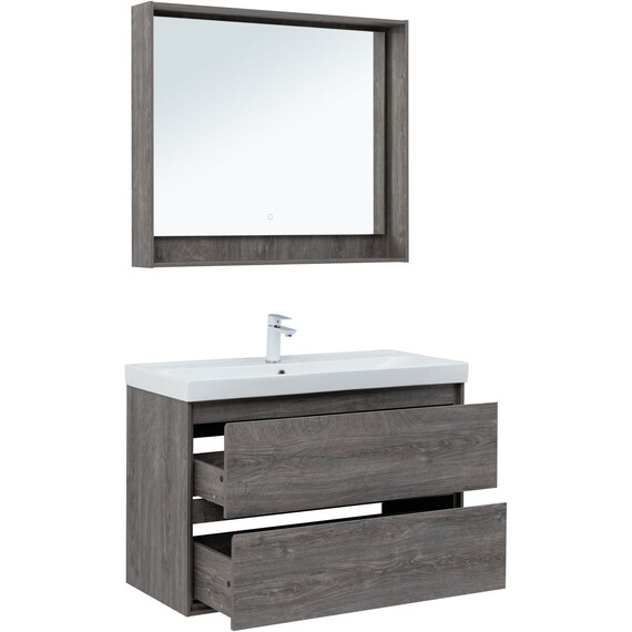 ТУМБА ПОД РАКОВИНУ AQUANET МИЛАН 100 ДУБ РОШЕЛЬЕ