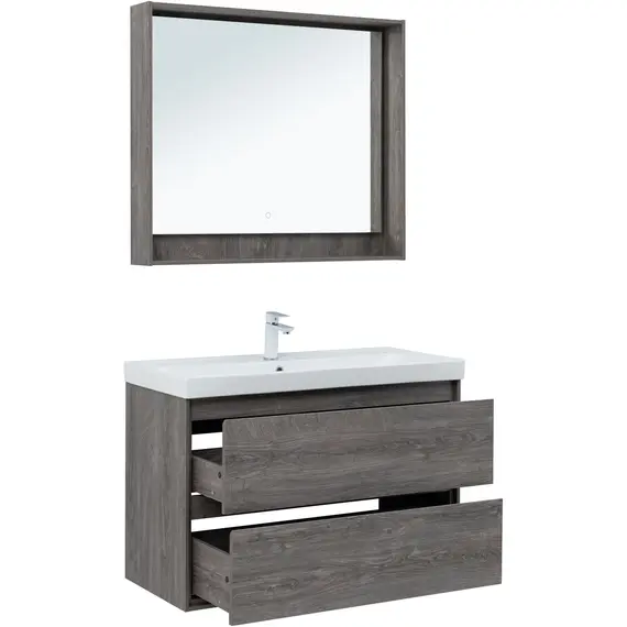 ТУМБА ПОД РАКОВИНУ AQUANET МИЛАН 100 ДУБ РОШЕЛЬЕ