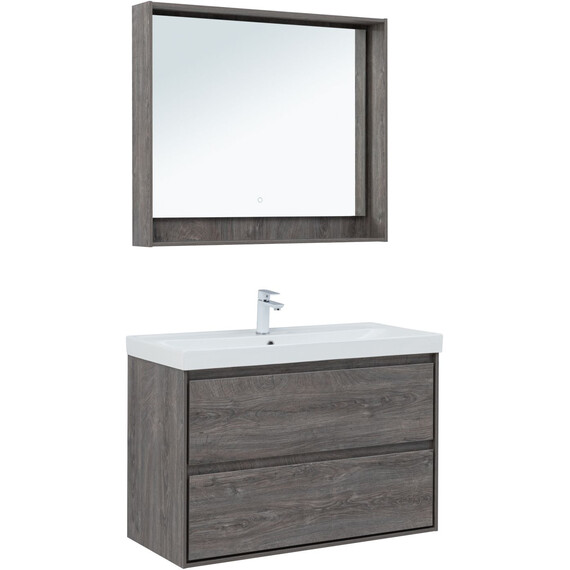 ТУМБА ПОД РАКОВИНУ AQUANET МИЛАН 100 ДУБ РОШЕЛЬЕ