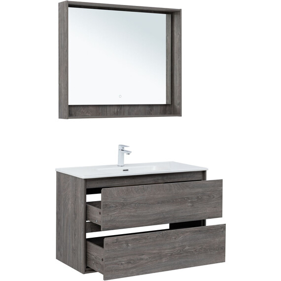 ТУМБА ПОД РАКОВИНУ AQUANET МИЛАН 100 ДУБ РОШЕЛЬЕ