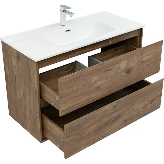 ТУМБА ПОД РАКОВИНУ AQUANET МИЛАН 100 ДУБ РУСТИКАЛЬНЫЙ