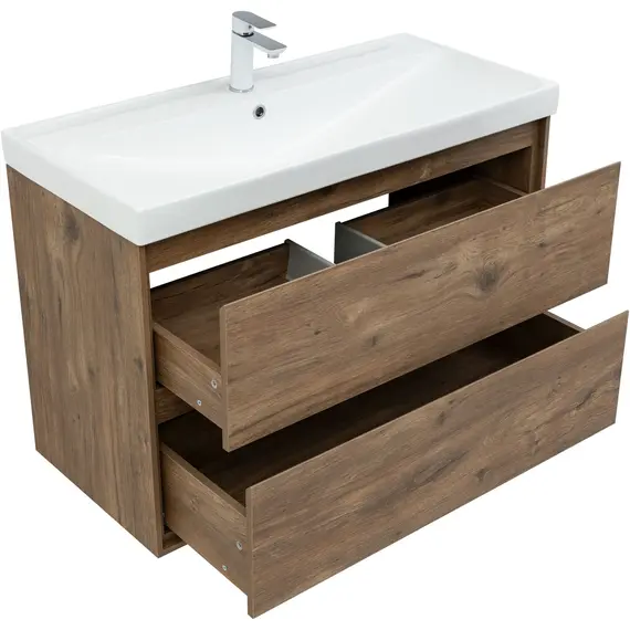 ТУМБА ПОД РАКОВИНУ AQUANET МИЛАН 100 ДУБ РУСТИКАЛЬНЫЙ