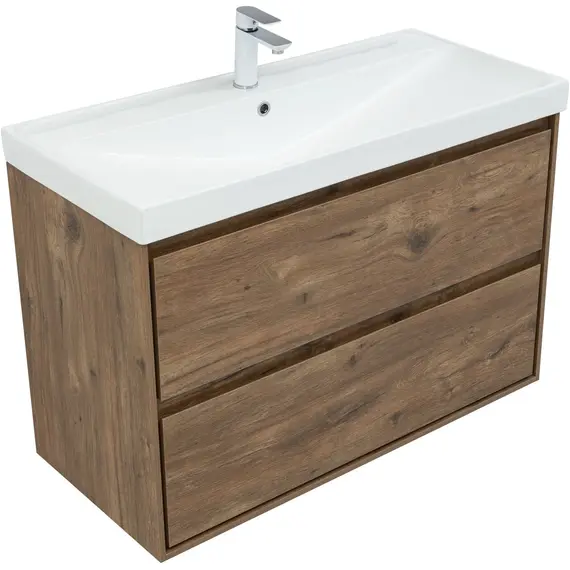 ТУМБА ПОД РАКОВИНУ AQUANET МИЛАН 100 ДУБ РУСТИКАЛЬНЫЙ