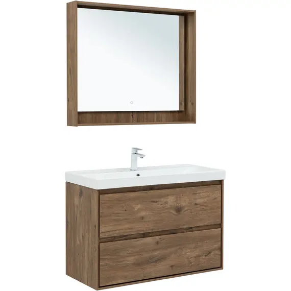 ТУМБА ПОД РАКОВИНУ AQUANET МИЛАН 100 ДУБ РУСТИКАЛЬНЫЙ