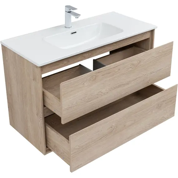 ТУМБА ПОД РАКОВИНУ AQUANET МИЛАН 100 ДУБ СВЕТЛЫЙ