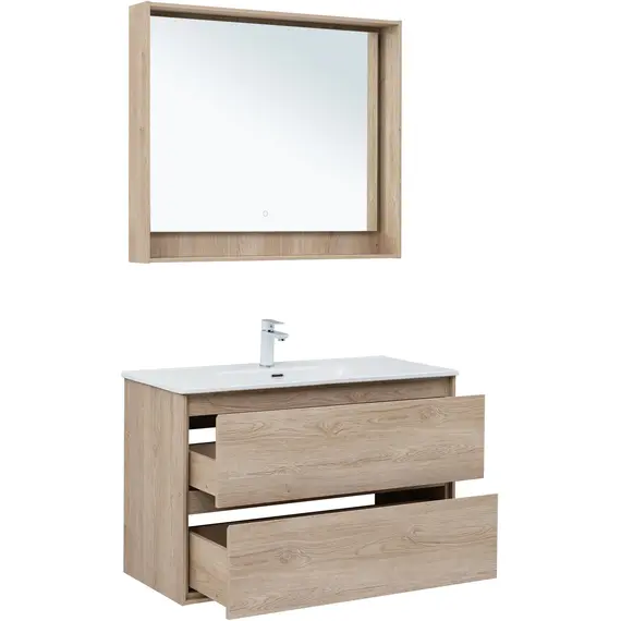 ТУМБА ПОД РАКОВИНУ AQUANET МИЛАН 100 ДУБ СВЕТЛЫЙ