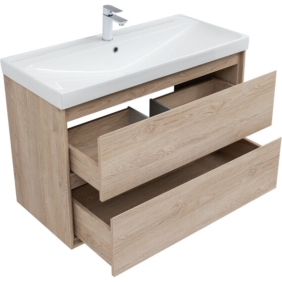 ТУМБА ПОД РАКОВИНУ AQUANET МИЛАН 100 ДУБ СВЕТЛЫЙ