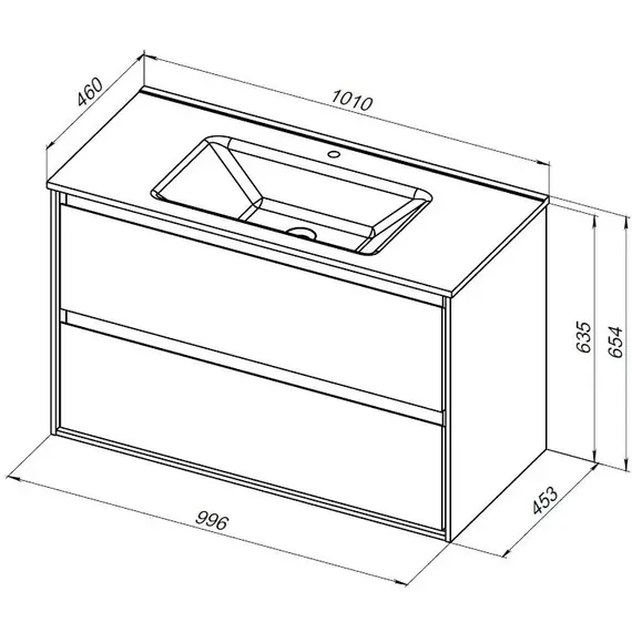 ТУМБА ПОД РАКОВИНУ AQUANET МИЛАН 100 ДУБ СВЕТЛЫЙ