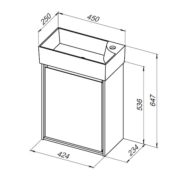 ТУМБА ПОД РАКОВИНУ AQUANET МИЛАН 45 БЕЛЫЙ ГЛЯНЕЦ