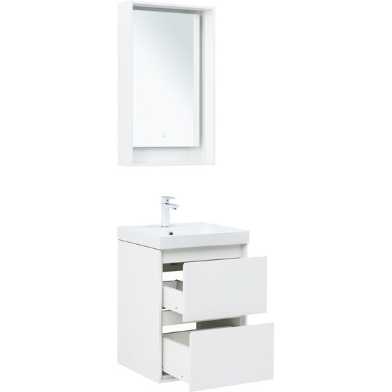 ТУМБА ПОД РАКОВИНУ AQUANET МИЛАН 50 БЕЛЫЙ ГЛЯНЕЦ