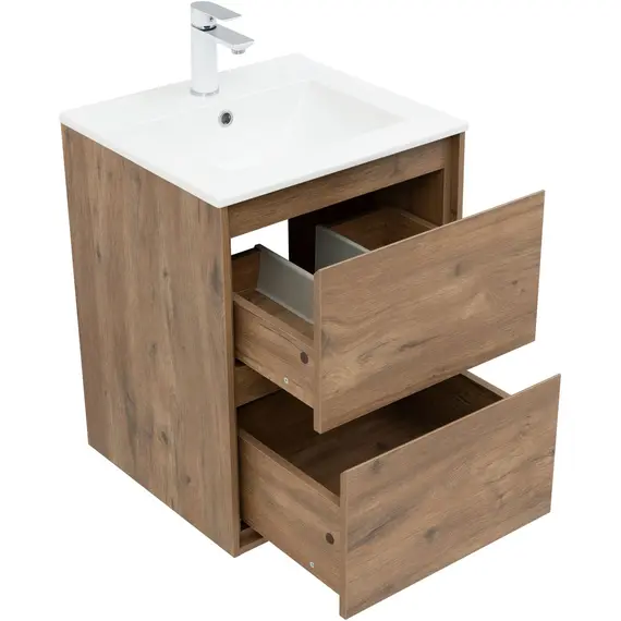 ТУМБА ПОД РАКОВИНУ AQUANET МИЛАН 50 ДУБ РУСТИКАЛЬНЫЙ