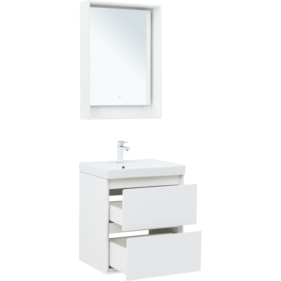 ТУМБА ПОД РАКОВИНУ AQUANET МИЛАН 60 БЕЛЫЙ ГЛЯНЕЦ