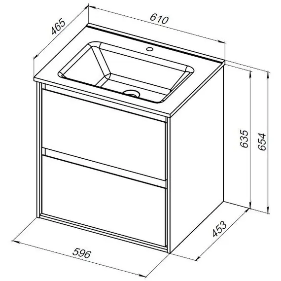 ТУМБА ПОД РАКОВИНУ AQUANET МИЛАН 60 БЕЛЫЙ ГЛЯНЕЦ