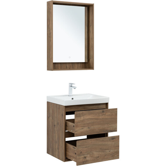 ТУМБА ПОД РАКОВИНУ AQUANET МИЛАН 60 ДУБ РУСТИКАЛЬНЫЙ