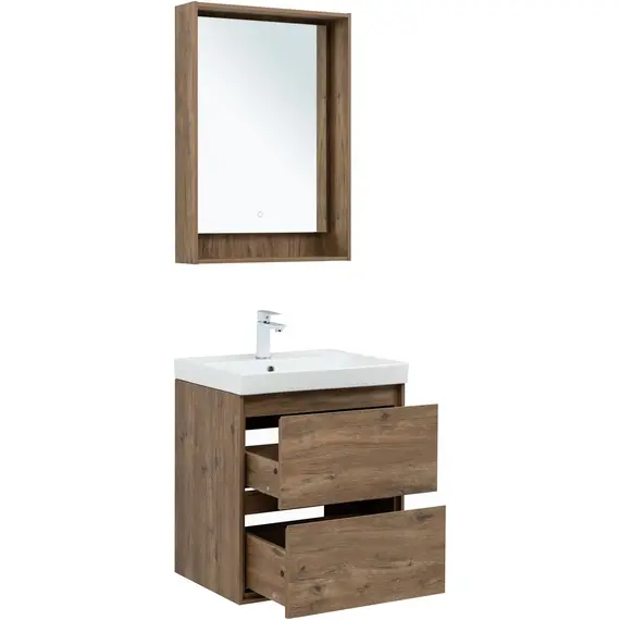 ТУМБА ПОД РАКОВИНУ AQUANET МИЛАН 60 ДУБ РУСТИКАЛЬНЫЙ