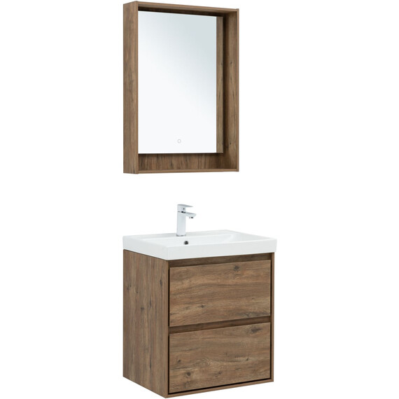 ТУМБА ПОД РАКОВИНУ AQUANET МИЛАН 60 ДУБ РУСТИКАЛЬНЫЙ