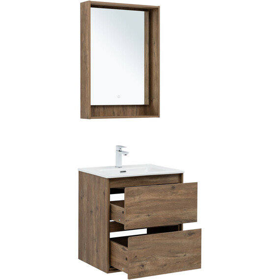 ТУМБА ПОД РАКОВИНУ AQUANET МИЛАН 60 ДУБ РУСТИКАЛЬНЫЙ