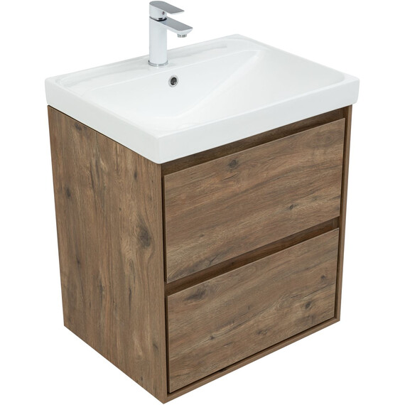 ТУМБА ПОД РАКОВИНУ AQUANET МИЛАН 60 ДУБ РУСТИКАЛЬНЫЙ