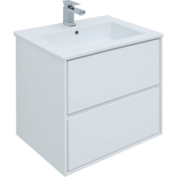 ТУМБА ПОД РАКОВИНУ AQUANET МИЛАН 65 БЕЛЫЙ ГЛЯНЕЦ