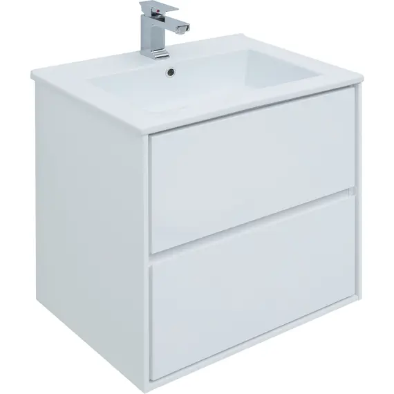 ТУМБА ПОД РАКОВИНУ AQUANET МИЛАН 65 БЕЛЫЙ ГЛЯНЕЦ