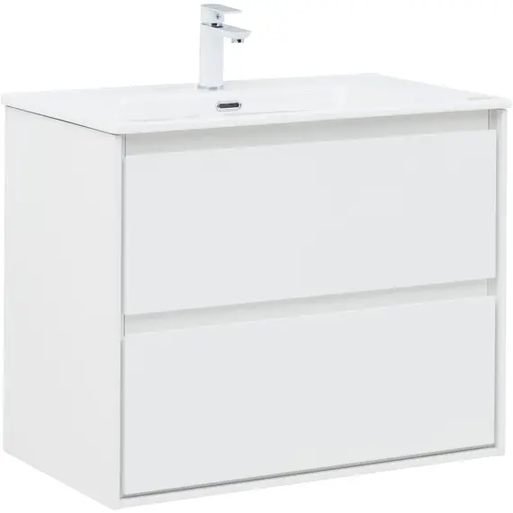 ТУМБА ПОД РАКОВИНУ AQUANET МИЛАН 80 БЕЛЫЙ ГЛЯНЕЦ