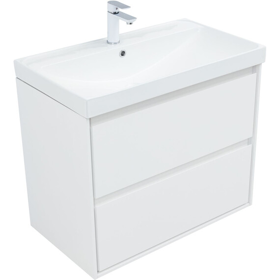 ТУМБА ПОД РАКОВИНУ AQUANET МИЛАН 80 БЕЛЫЙ ГЛЯНЕЦ