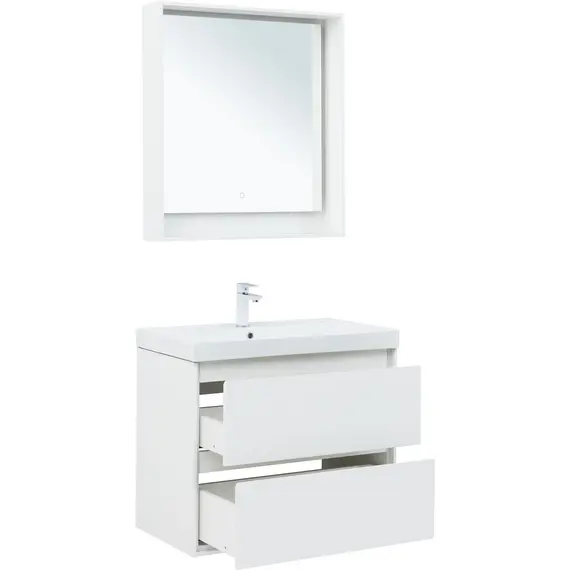 ТУМБА ПОД РАКОВИНУ AQUANET МИЛАН 80 БЕЛЫЙ ГЛЯНЕЦ