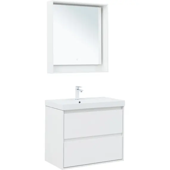 ТУМБА ПОД РАКОВИНУ AQUANET МИЛАН 80 БЕЛЫЙ ГЛЯНЕЦ