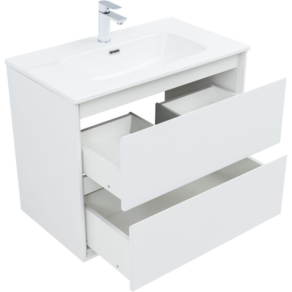 ТУМБА ПОД РАКОВИНУ AQUANET МИЛАН 80 БЕЛЫЙ ГЛЯНЕЦ