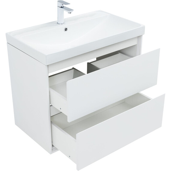 ТУМБА ПОД РАКОВИНУ AQUANET МИЛАН 80 БЕЛЫЙ ГЛЯНЕЦ