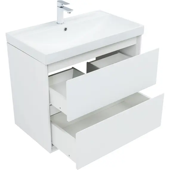 ТУМБА ПОД РАКОВИНУ AQUANET МИЛАН 80 БЕЛЫЙ ГЛЯНЕЦ